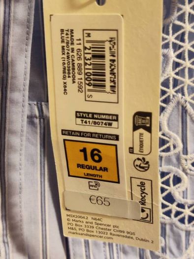 M & S blue striped