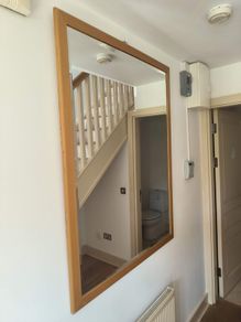 Large Wood-Framed Wall Mirror (130cm x 100cm) - Excellent Condition