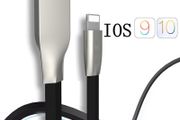 Black 1m Zinc Alloy Data Sync / Lightning USB Cable for iPhone 7 6 6s Plus 5