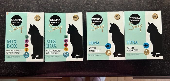 Cosma Soup Tuna with Carrots Box 24 x 40g  - cat wet food