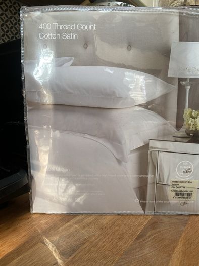 Christy 400 thread count double fitted sheet pebble cotton