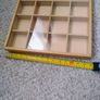 Storage display wooden shadow boxes x 2 with toughened glass sliding top adjustable compartments each has  24 sections and each one is 56cm x 38cm x 5.5cm solid wood great for display storage retail crafting jewellery hobbies Collection in Kinsale area Image 5