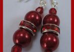 Stunning Silver Plated Earrings in Deep Real Red