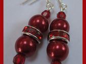 Stunning Silver Plated Earrings in Deep Real Red