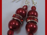 main image for ad Stunning Silver Plated Earrings in Deep Real Red