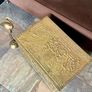 Ornate Brass Fireside Coal Box Embossed Tavern Scene Image 8