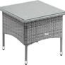 Polyrattan Side Table 50 x 50 x 45 cm Height Adjustable 5 mm Safety Glass Weatherproof 80 kg Load Capacity Garden Table Balcony Table Tea Table Outdoor Cream Image 7