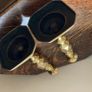 Antique brass Queen of Diamonds candlesticks pair Image 5