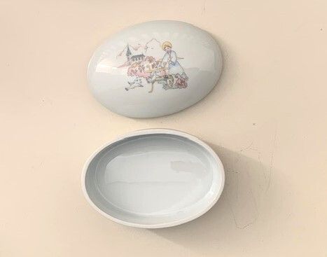 Vintage French Porcelain Holy Communion Trinket Dish