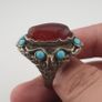 Antique Red Zirconia Ring  Rustic Brass Statement Jewellery Image 8