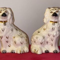 Antique Staffordshire Dogs miniature Pair