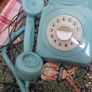 Retro Turquoise Rotary Dial Telephone with Modern Connection Image 2