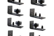 Adjustable Wall Mounted Door Guide with 8 Different Setups Black Powder Coated Barn Door