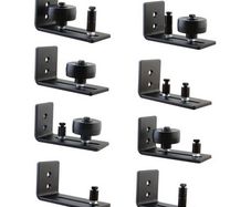 Adjustable Wall Mounted Door Guide with 8 Different Setups Black Powder Coated Barn Door