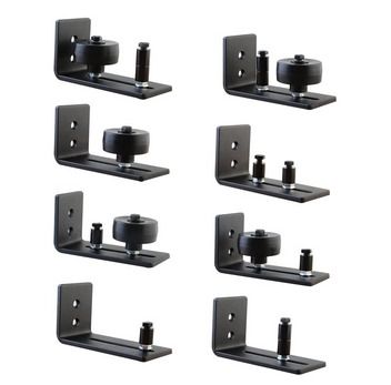 Adjustable Wall Mounted Door Guide with 8 Different Setups Black Powder Coated Barn Door