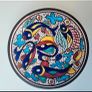 Vintage Tunisian ceramic wall plates set of 4 hand painted Nabeul pottery colorful Mediterranean Image 3