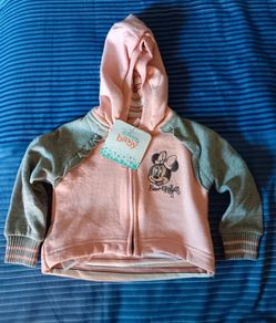 Disney Baby Minnie Mouse Embroidered Hoodie. New With Tags. 0-3 Months.