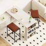 Bar Stools, Bar Chairs, Counter Height Kitchen Counter Stools with Footrests, Synthetic Leather Mid-Century Modern, 25-Inch Tall, for Kitchen, Dining Room, Counter, Cafe Image 7