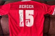 Patrik Berger signed Liverpool jersey
