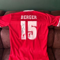Patrik Berger signed Liverpool jersey