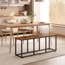 120 cm long bench for dining room, kitchen bench, industrial shoe bench, bed bench, entryway bench, for dining room, entrance area, bedroom, rustic brown and black Image 9