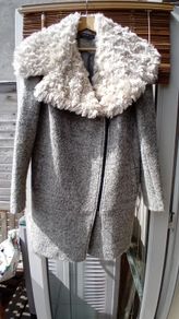 M+S Grey Boucle Fur Coat