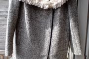 M+S Grey Boucle Fur Coat
