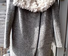 M+S Grey Boucle Fur Coat