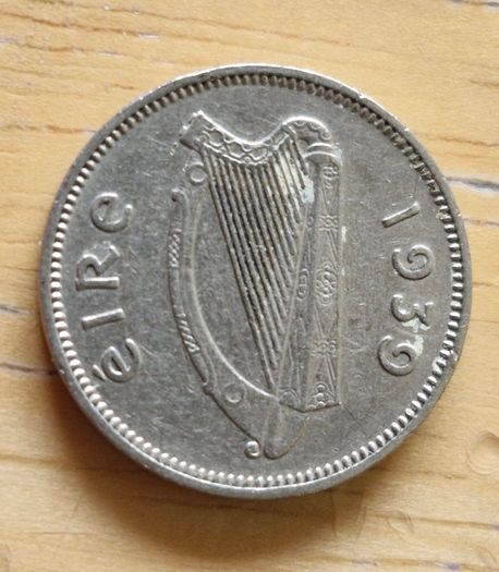 Ireland 1939 3 pence 3d Low Mintage coin