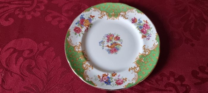 For Collectors Antique 3 Piece Paragon Rockingham Bone China Gold Gilt Cabinet Eared Cake Plate And Bread And Butter Set Made In England