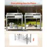 Stainless Steel Utility Sink, Free Standing Single Bowl Commercial Kitchen Sink with Faucet, 1000 x 500 x 940 mm, Utility Left Basin with Hot & Cold Water Pipe for Garage, Restaurant, Laundry Image 5