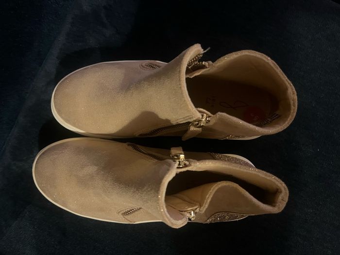Girls gold ankle boots