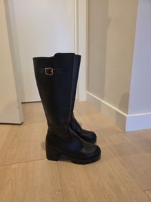 Black high knee boots