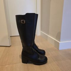 Black high knee boots