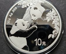2023 Panda 30 Gram Silver .999 BU coin