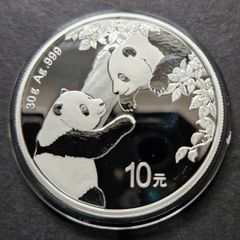 2023 Panda 30 Gram Silver .999 BU coin