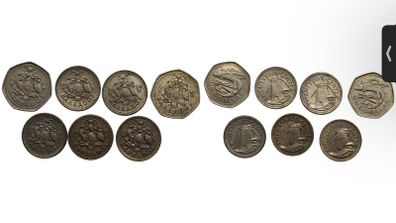 Barbados - 1 Dollar  And Twenty Five Cents 1973, 1981, 1989, 1990, 1994, 1996