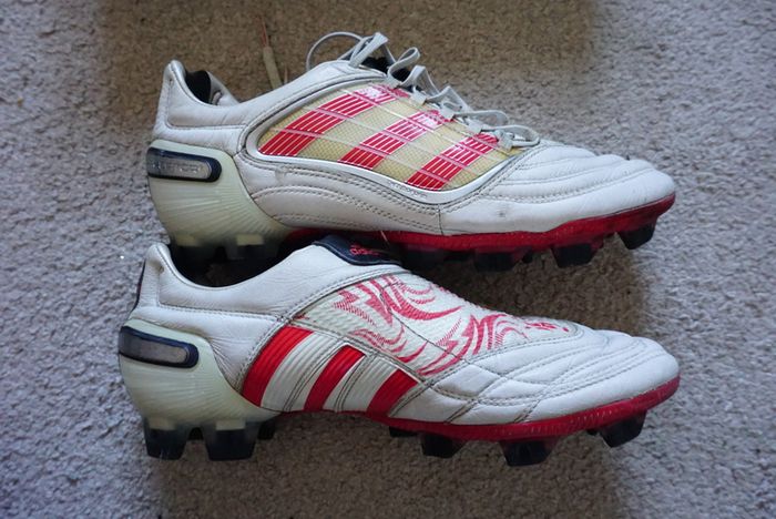 Football Boots Adidas Predator X White/Red Beckham (2009) Size 7.5UK FG