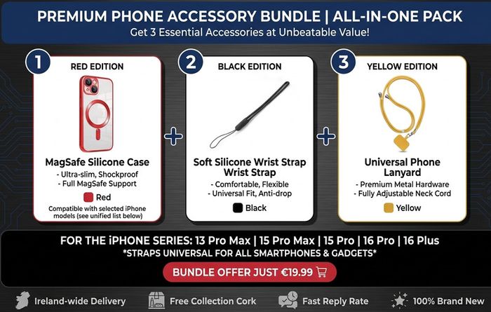 Phone Bundle Lanyard Wrist Strap  Magnetic Case iPhone 13 Pro Max to 16 pro | Brand New