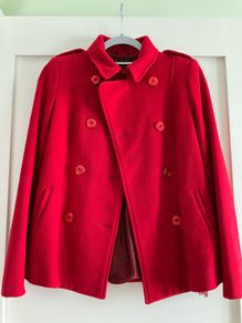 Sisley Red Pea Coat - UK6