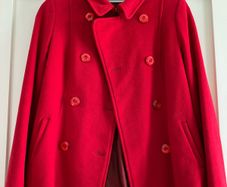 Sisley Red Pea Coat - UK6
