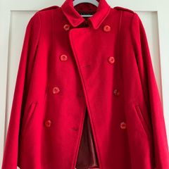 Sisley Red Pea Coat - UK6