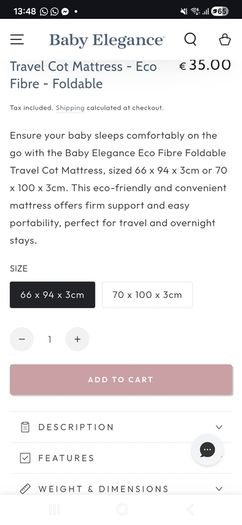 Travel cot