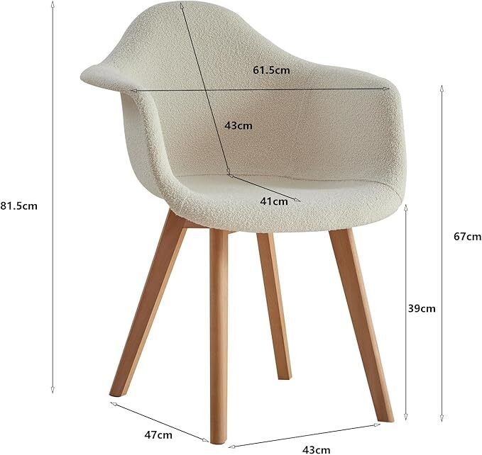 Set of 2 Scandinavian Boucle Armchairs