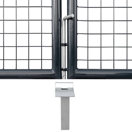Mesh Garden Gate Galvanised Steel 289x175 cm Grey