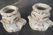 Irish Dresden pretty hand painted candle holders