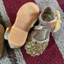 . Brand new in box , pair of girls gold shoes Image 9