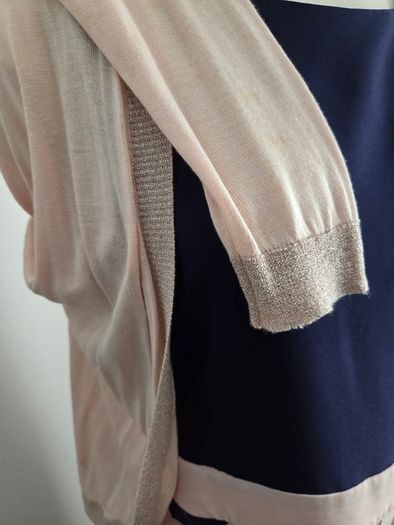 Like new. Closet London Size 16 Multi-coloured Dress with matching Saint Tropez Size L cardigan