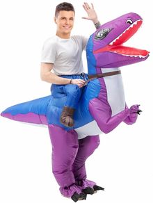 Inflatable Dinosaur Costume Fancy Dress for Adults Halloween Cosplay Costumes Gaint Suit T-Rex Rider Costume (MULTIPLE COLOURS)