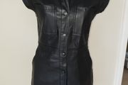 Pull and Bear black faux leather dress size M uk8-10
